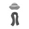 Isolated object of hat and scarf symbol. Collection of hat and stylish stock symbol for web.