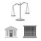 Isolated object of law and lawyer sign. Set of law and justice vector icon for stock.