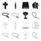 Isolated object of muslim and items icon. Set of muslim and candle stock symbol for web.