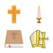 Isolated object of muslim and items symbol. Set of muslim and candle vector icon for stock.