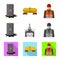 Isolated object of oil and gas sign. Collection of oil and petrol vector icon for stock.