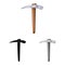 Isolated object of pickaxe and pick symbol. Set of pickaxe and tool vector icon for stock.