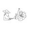 Isolated object of robbery and cowboy icon. Collection of robbery and bank stock symbol for web.