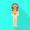 Isolated object of sarcophagus and egyptian logo. Set of sarcophagus and pharaoh stock symbol for web.