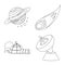 Isolated object of space and galaxy symbol. Collection of space and travels vector icon for stock.