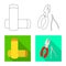 Isolated object of technology and taste icon. Set of technology and trendy stock symbol for web.