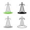 Isolated object of tower and transmission symbol. Collection of tower and voltage vector icon for stock.