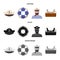 Isolated object of travel and attributes symbol. Collection of travel and seafaring vector icon for stock.