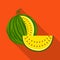 Isolated object of watermelon and yellow logo. Collection of watermelon and fresh vector icon for stock.