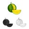 Isolated object of watermelon and yellow sign. Collection of watermelon and fresh vector icon for stock.