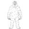 Isolated object on white background point. vector Nepal, Yeti, Abominable Snowman. Color comic book style imitation big