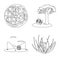 Isolated object of wilderness and texas symbol. Set of wilderness and pasture vector icon for stock.