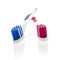 Isolated objects: his \'n hers toothbrushes