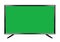 Isolated OLED green screen flat smart TV on white background