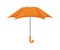 isolated open orange rain umbrella in cartoon style