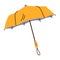 Isolated opened yellow automatic collapsible umbrella in flat style