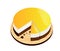 Isolated Orange Chocolate Cake on Wooden Plate, Vector Illustration