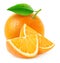Isolated orange fruit and slices