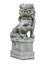 Isolated Oriental Lion Carving Statue