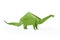 Isolated origami paper green dinosaur brontosaurus