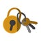 Isolated padlock and keys design