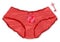 Isolated Padlock With Red Silk Knickers And Key