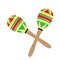 Isolated pair of traditional mexican maracas