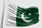 Isolated Pakistani Flag waving 3d Realistic fabric