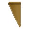 Isolated panpipe. Musical instrument
