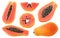 Isolated papaya fruits bundle