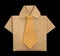 Isolated paper made brown shirt.
