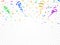 Isolated party decoration confetti. Celebrated streamer papers decorations. Many colorful foil paper streamers vector