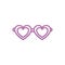 Isolated party hearts glasses vector design