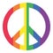 Isolated peace symbol with pride flag colors Vector