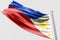 Isolated Philippine Flag waving 3d Realistic fabric