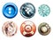 Isolated photo of various clothing buttons