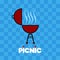 Isolated picnic barbecue grill