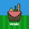 Isolated picnic basket