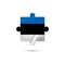Isolated piece of puzzle with the Estonia flag. Vector.