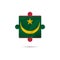 Isolated piece of puzzle with the Mauritania flag. Vector.