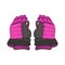 Isolated pink hockey gloves for woman on white background. Ice hockey sports equipment. Hand drawn Ice hockey gloves in