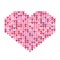 Isolated pink knit heart