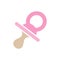 Isolated pink pacifier icon on white background