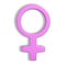 Isolated pink symbol of woman sex