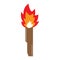 Isolated pixelated torch with fire icon