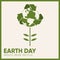 Isolated planet earth with recyclable symbol Earth day Vector