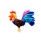 Isolated plasticine rooster on white background