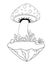 Isolated pointed fungi mushroom design vector illustration