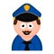 Isolated policeman avatar cartoon