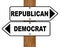 Isolated Political Directions Sign